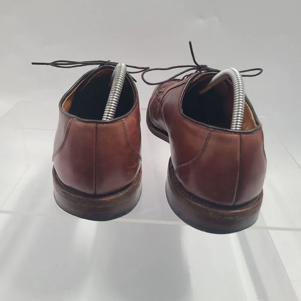 Allen Edmonds Hersey Mens 10 D Oxfords Chili Weave Leather Split Toe Derby Shoes